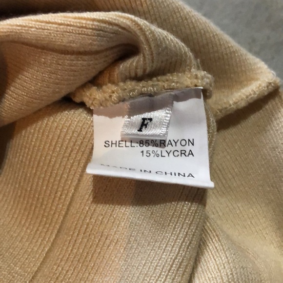 Gold/Cream Tight Cocktail Dress - Picture 6 of 7